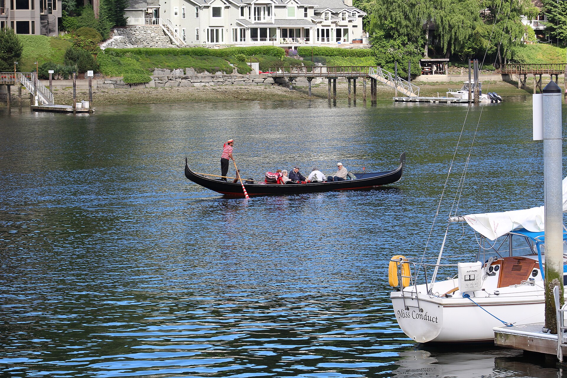 Gondola over the water in Gig Harbor, Washington